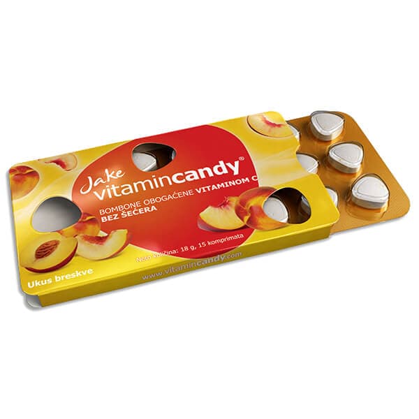 Jake vitamincandy with a narrow peach