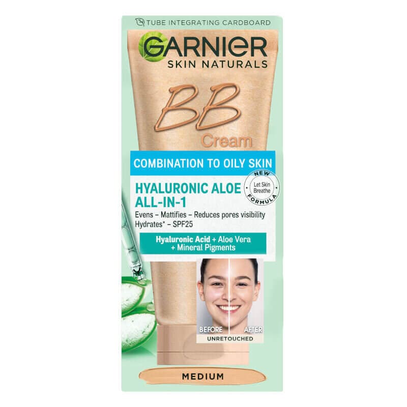 Garnier Skin Naturals BB dnevna krema za mešovitu do masnu kožu - Srednja nijansa