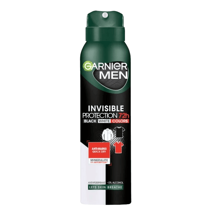 Garnier deo men Mineral Invisible Black, white & colors дезодорант-спрей