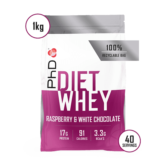 PhD Diet Whey protein - malina & bela čokolada