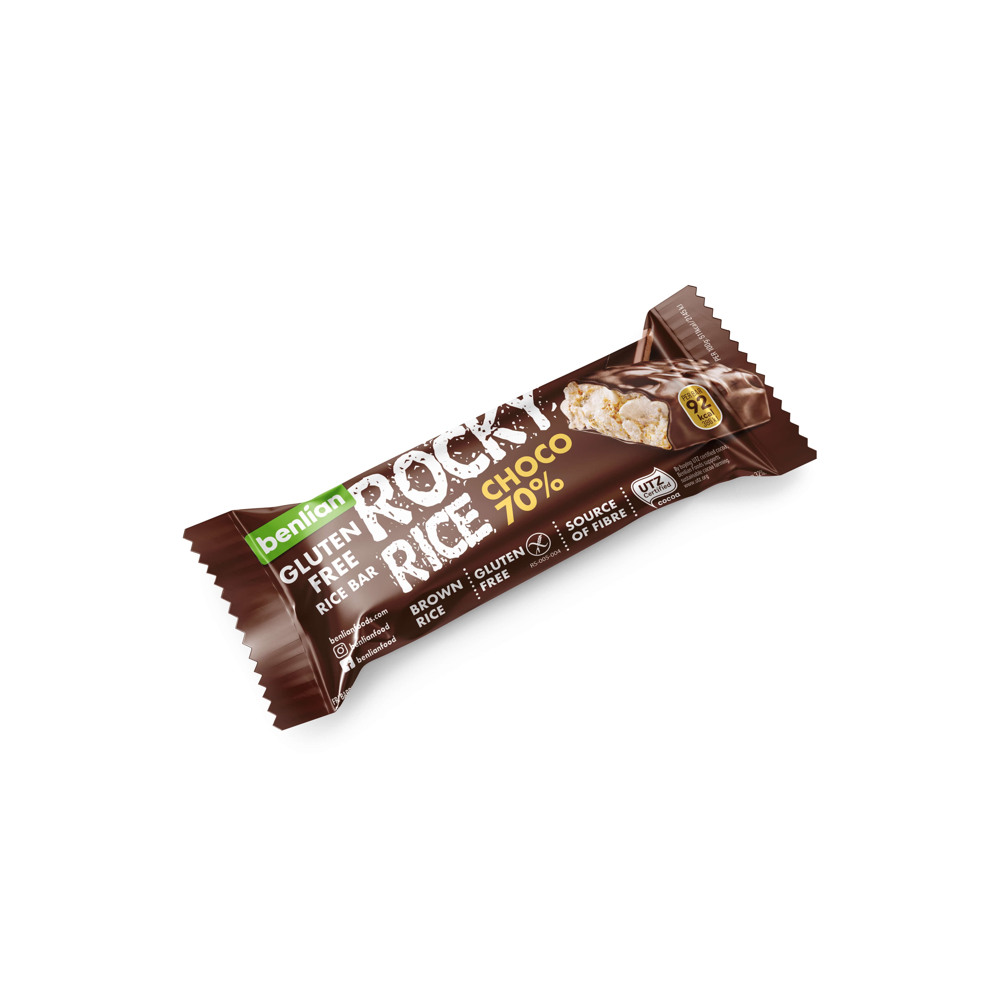 Benlian Rocky Rice Choco 70% pirinčana čokoladica 