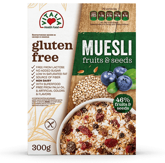Musli bez glutena semenke i voće, gluten free