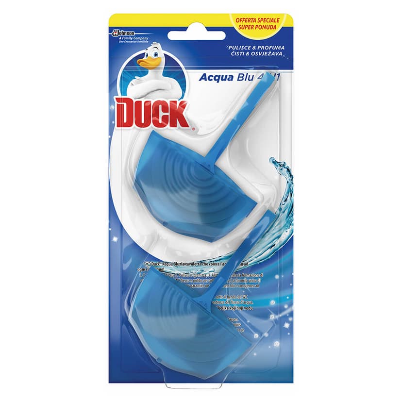 Duck Aqua Blue 4-в-1 освежитель для унитаза, двойной набор, жесткий футляр