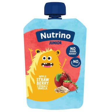 Nutrino junior пакетик - яблоко, клубника, хлопья и ваниль, 180 г