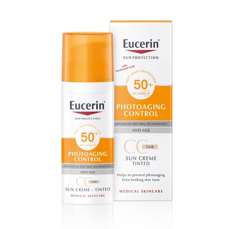 Eucerin sun anti-age тональный солнцезащитный крем spf50+ яркий 50мл 69776