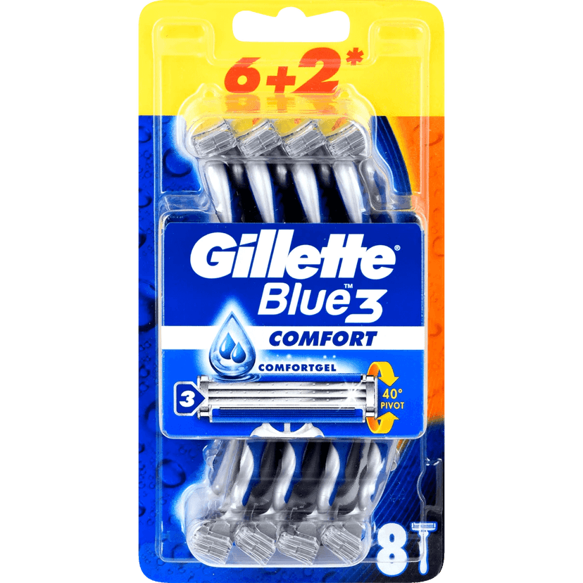 Gillette Blue 3 Plus comfort - brijači, 6+2 kom