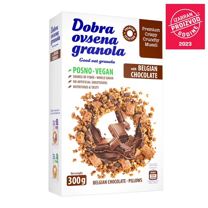 DOBRA OVSENA GRANOLA - хорошая овсяная гранола - бельгийский шоколад