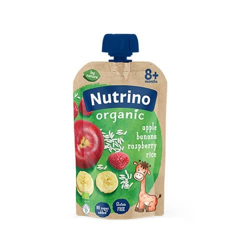 Nutrino Organic pire jabuka, banana, malina, pirinač