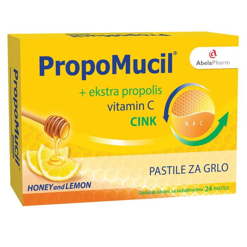 PropoMucil lozenges Vitamin C+Zn honey and lemon