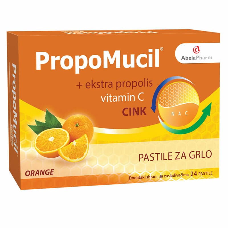 PropoMucil pastile Vitamin C+Zn pomorandža
